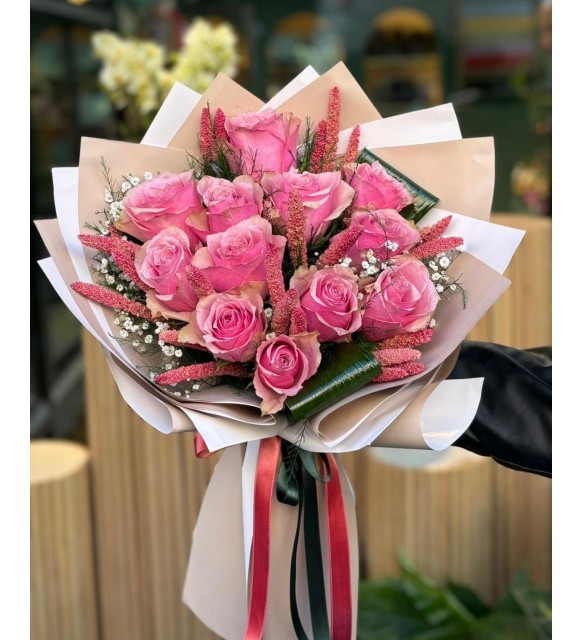 11 Pembe Güllü Buket
